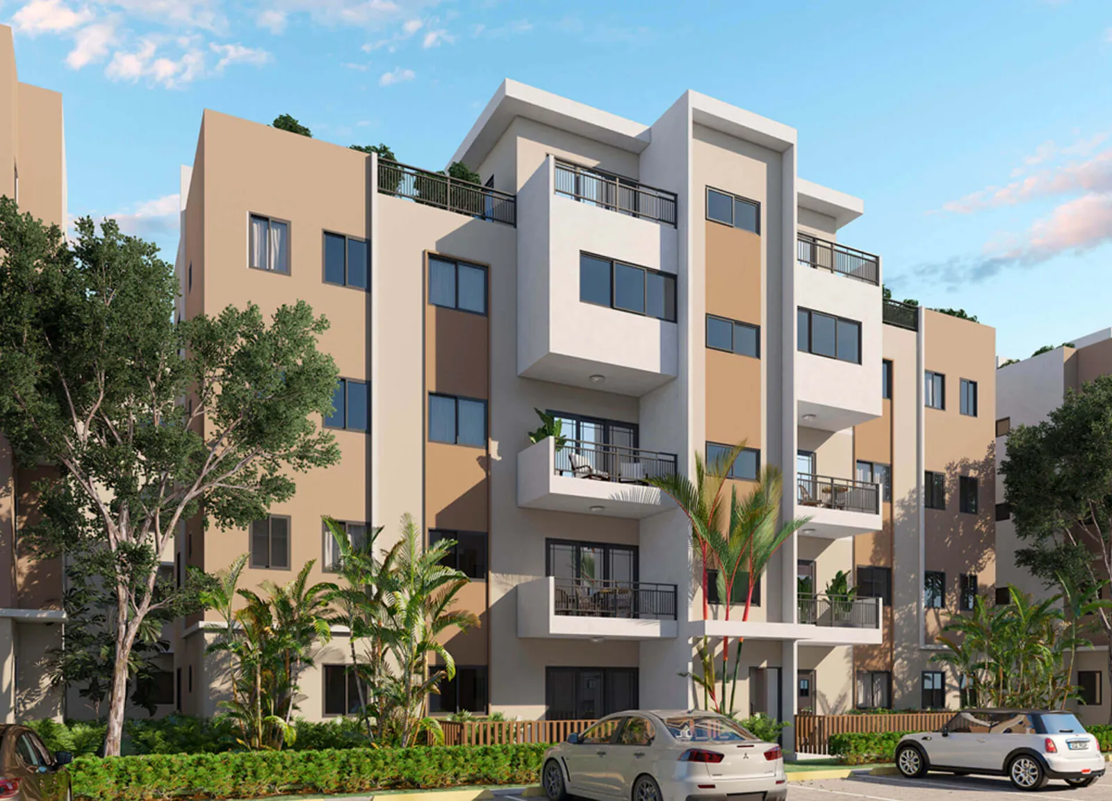 Brisas de las Colinas 5 buildings with balconies and green areas