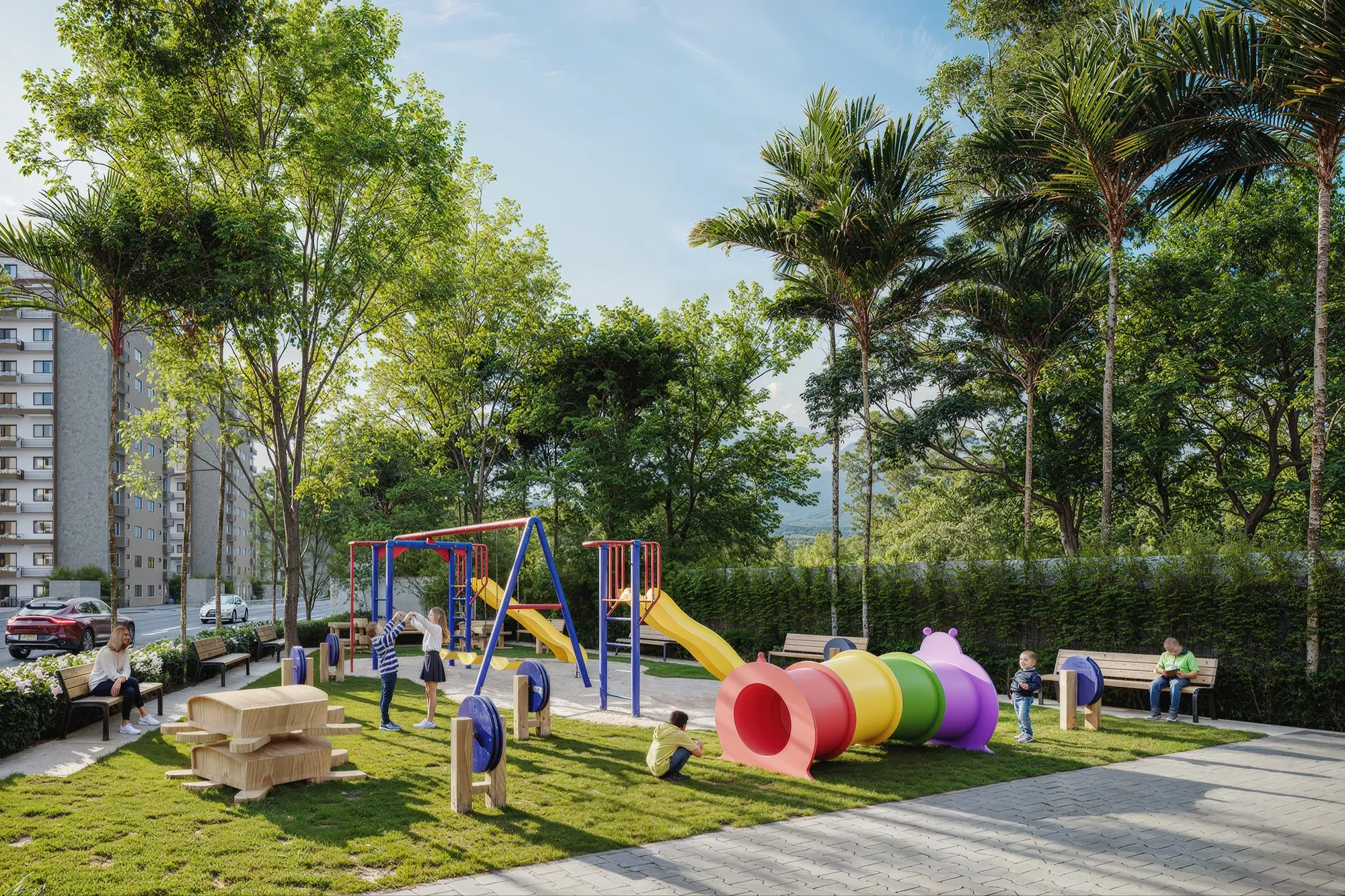 Brisas 6 playground with swings, slides and children's games