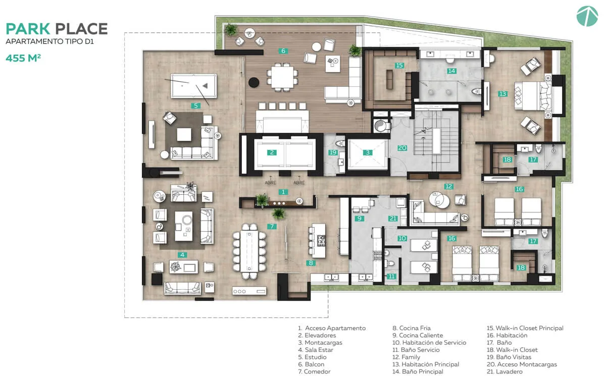 Floor plan Apt. D1
