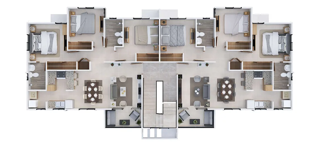 Floor plan Type B - 2nd and 3rd floor