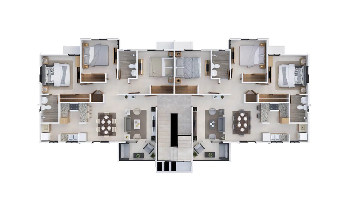 Floor plan Type B - 2nd and 3rd floor